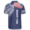 Personalized Polo Shirts Us Flag Tribal Pattern Archery - Custom Name & Team Name