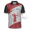 Personalized Polo Shirts Archery Red Silhouette - Custom Name