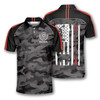 Personalized Polo Shirts Archery Camouflage American Flag - Custom Name