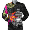 3D Bomber Jacket American Samoa - Polynesian Hibiscus Pattern