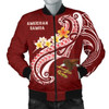 3D Bomber Jacket American Samoa - AS Seal Polynesian Patterns Plumeria