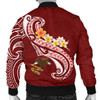 3D Bomber Jacket American Samoa - AS Seal Polynesian Patterns Plumeria