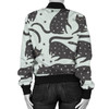 3D Bomber Jacket Black Cat Print Pattern Casual