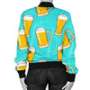 3D Bomber Jacket Beer Blue Pattern Print Casual