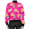 3D Bomber Jacket Beach Pink Pattern Print Casual