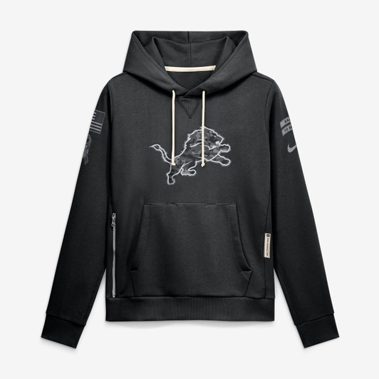 Detroit Lions Women's 2026 Salute to Service Sideline Dri-FIT Pullover Hoodie - Black