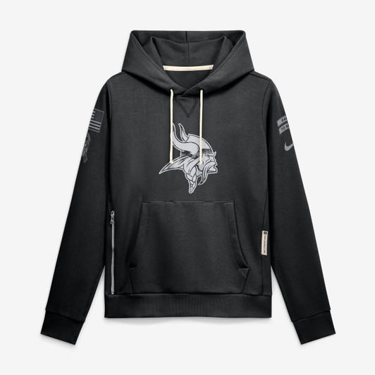 Minnesota Vikings Women's 2026 Salute to Service Sideline Dri-FIT Pullover Hoodie - Black
