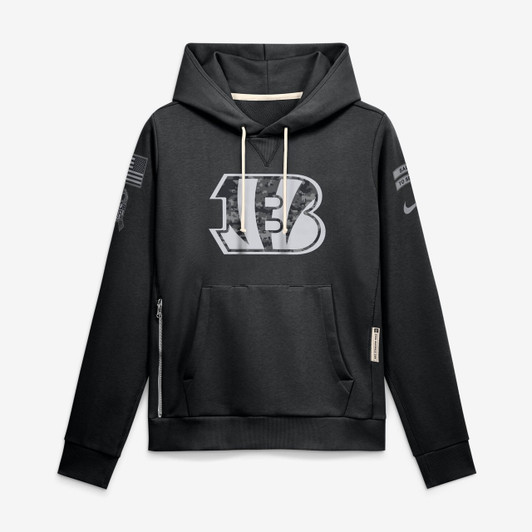 Cincinnati Bengals Women's 2026 Salute to Service Sideline Dri-FIT Pullover Hoodie - Black
