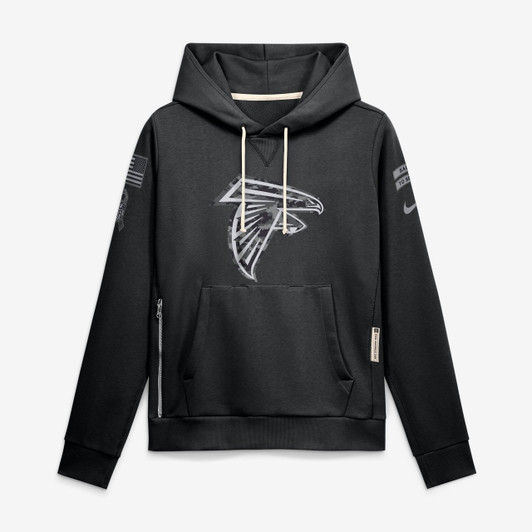 Atlanta Falcons Women's 2026 Salute to Service Sideline Dri-FIT Pullover Hoodie - Black