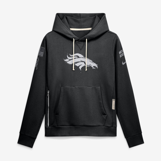 Denver Broncos Women's 2026 Salute to Service Sideline Dri-FIT Pullover Hoodie - Black