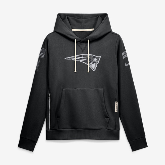 New England Patriots Women's 2026 Salute to Service Sideline Dri-FIT Pullover Hoodie - Black