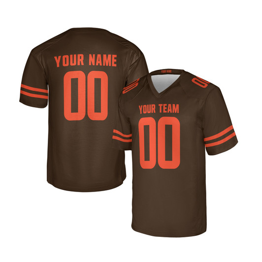 Personalized Men's Cleveland Browns Football Jersey Brown Alpha Dawg Style - Custom Team, Name & Number