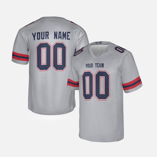 Personalized Men's New England Patriots Football Jersey Gray Legend Player Style - Custom Team, Name & Number