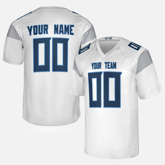 Personalized Men's Tennessee Titans Football Jersey White Fan Style - Custom Team, Name & Number