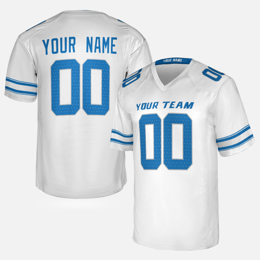 Personalized Men's Detroit Lions Football Jersey White Fan Style - Custom Team, Name & Number