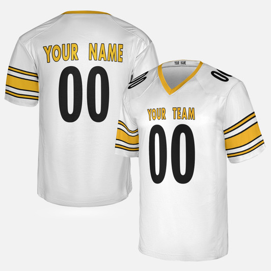 Personalized Men's Pittsburgh Steelers Football Jersey White Fan Style - Custom Team, Name & Number