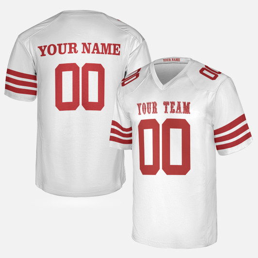 Personalized Men's San Francisco 49ers Football Jersey White Fan Style - Custom Team, Name & Number