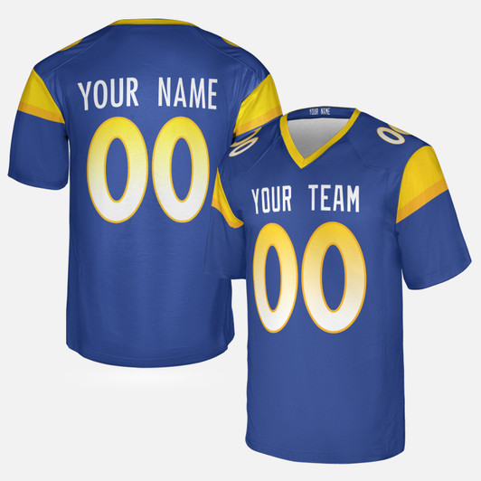 Personalized Men's Los Angeles Rams Football Jersey Royal Fan Style - Custom Team, Name & Number