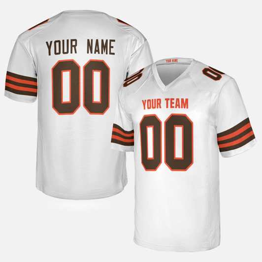 Personalized Men's Cleveland Browns Football Jersey White Alternate Style - Custom Team, Name & Number