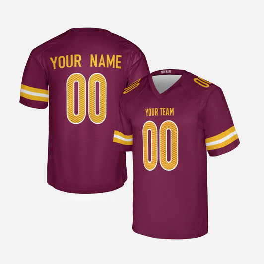Personalized Men's Washington Commanders Football Jersey Burgundy Fan Style - Custom Team, Name & Number