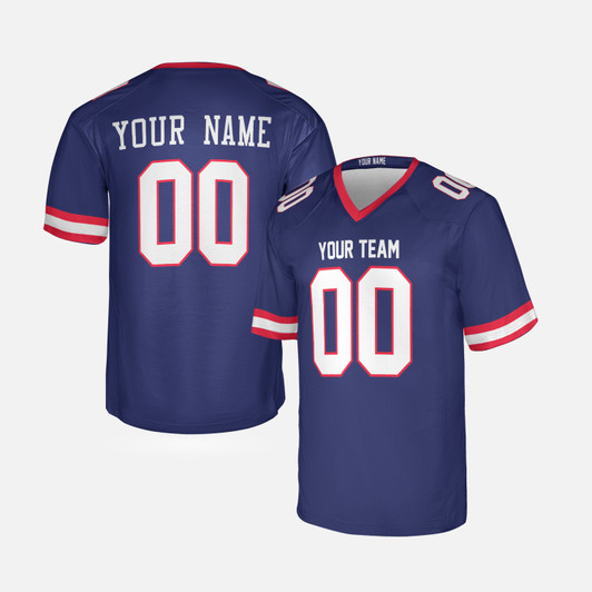 Personalized Men's New York Giants Football Jersey Royal Classic Style - Custom Team, Name & Number