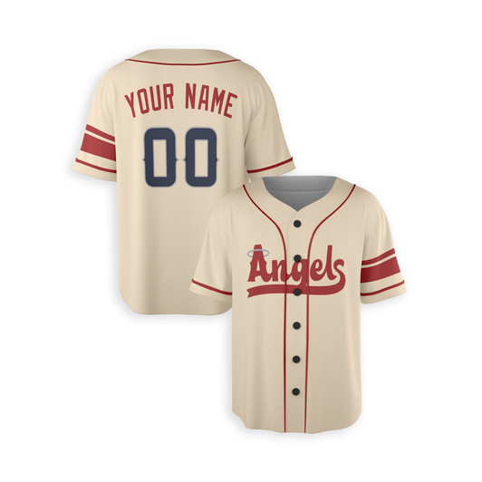 Personalized Men's Los Angeles Angels Baseball Jersey Cream City Connect Style - Custom Name & Number