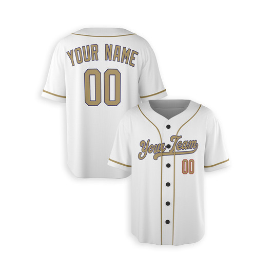 Personalized Men's Los Angeles Dodgers Baseball Jersey White New Gold Collection - Custom Team, Name & Number