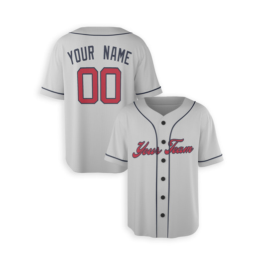 Personalized Men's Atlanta Braves Baseball Jersey Gray Away Style - Custom Team, Name & Number