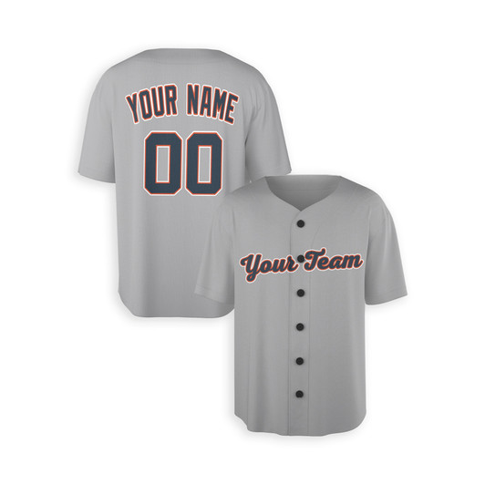 Personalized Men's Detroit Tigers Baseball Jersey Gray Road Style - Custom Team, Name & Number