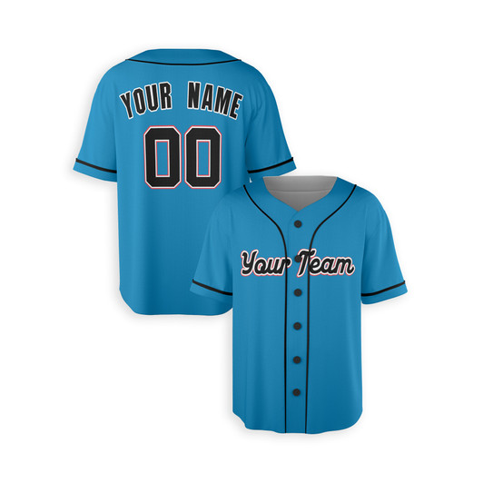 Personalized Men's Miami Marlins Baseball Jersey Sky Blue Alternate Style - Custom Team, Name & Number