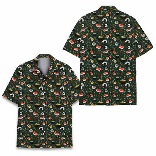 Hawaiian Shirt - Japanese Food Sushi Ramen Pattern Summer