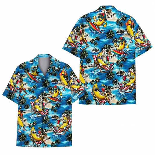 Hawaiian Shirt - Funny Hula Banana Tropical Summer Beach