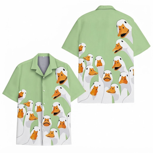 Hawaiian Shirt - Funny Goose Duck Cute Farm Bird