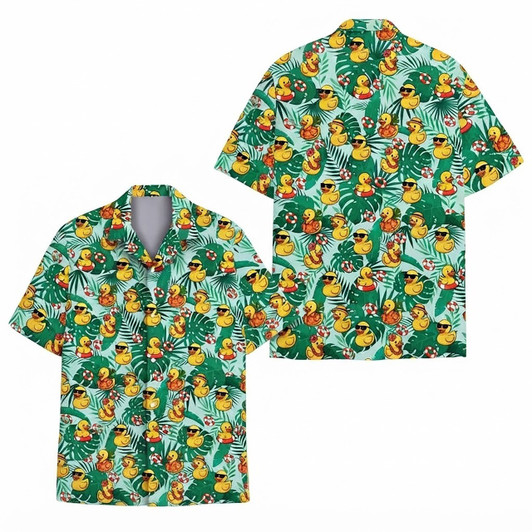 Hawaiian Shirt - Tropical Rubber Duck Aloha Summer Beach