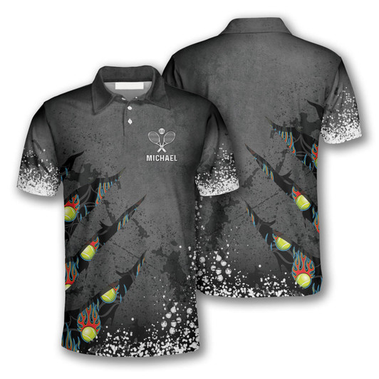 Personalized Polo Shirts Tennis Paint Splash - Custom Name