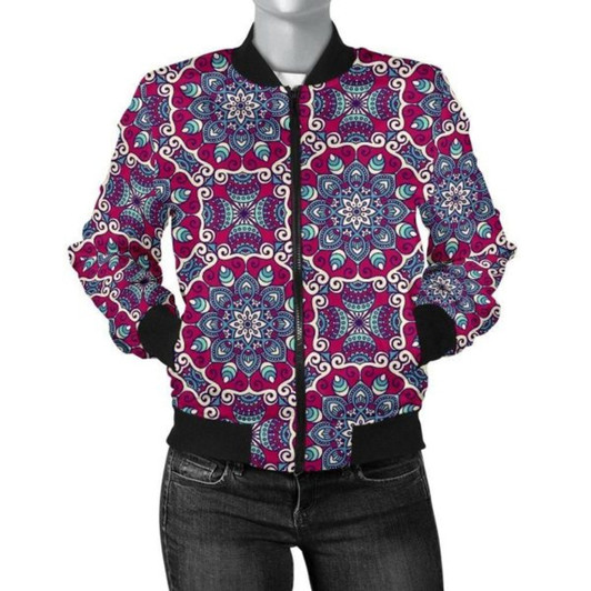 3D Bomber Jacket Bohemian Print Pattern Casual