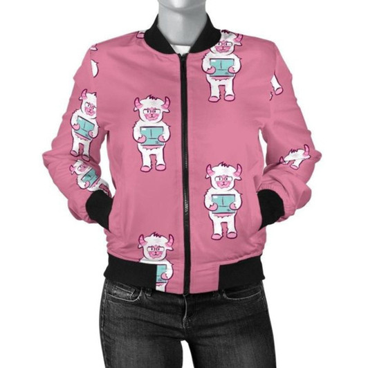 3D Bomber Jacket Bigfoot Pattern Print Casual