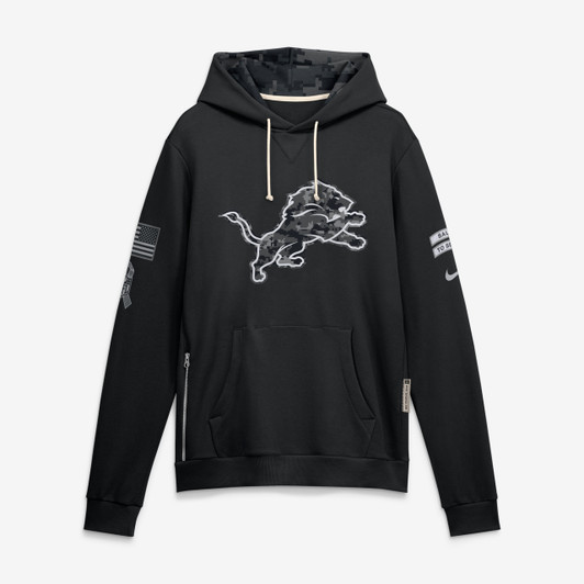 Detroit Lions 2026 Salute to Service Sideline Dri-FIT Pullover Hoodie - Black