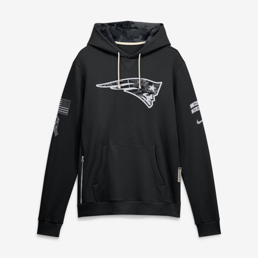 New England Patriots 2026 Salute to Service Sideline Dri-FIT Pullover Hoodie - Black