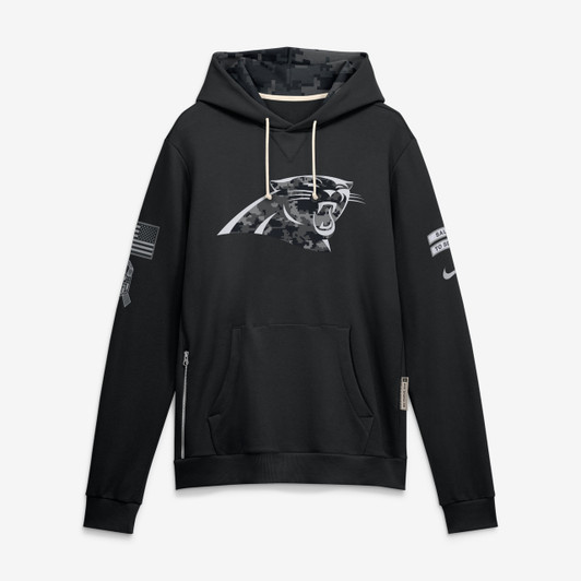 Carolina Panthers 2026 Salute to Service Sideline Dri-FIT Pullover Hoodie - Black