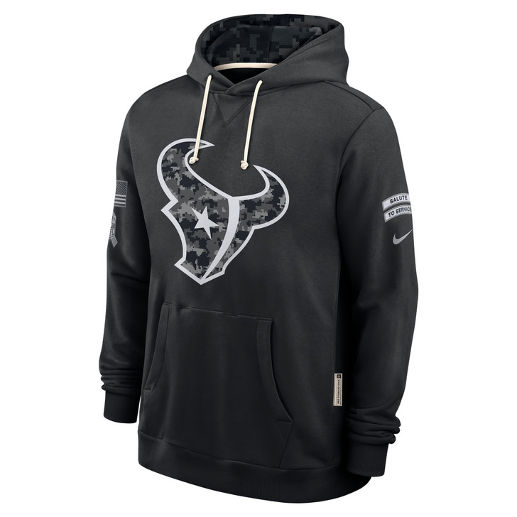 Houston Texans 2026 Salute to Service Sideline Dri-FIT Pullover Hoodie - Black