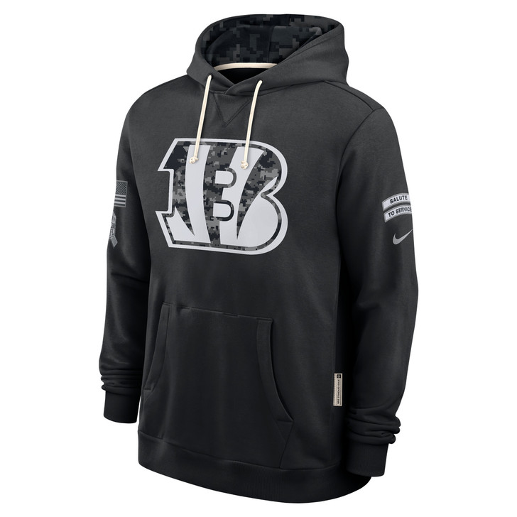 Cincinnati Bengals 2026 Salute to Service Sideline Dri-FIT Pullover Hoodie - Black