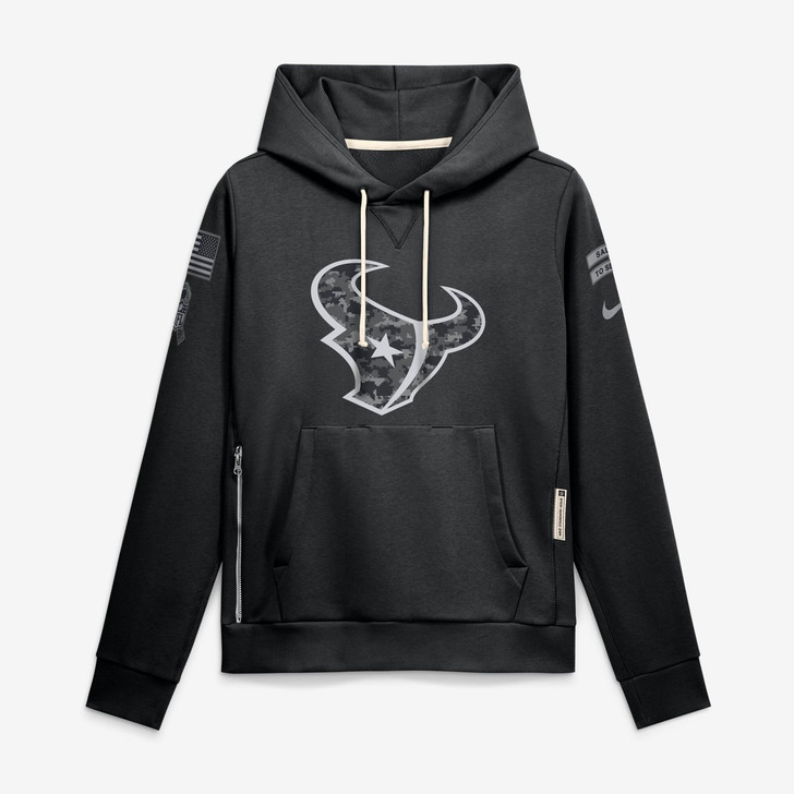 Houston Texans Women's 2026 Salute to Service Sideline Dri-FIT Pullover Hoodie - Black