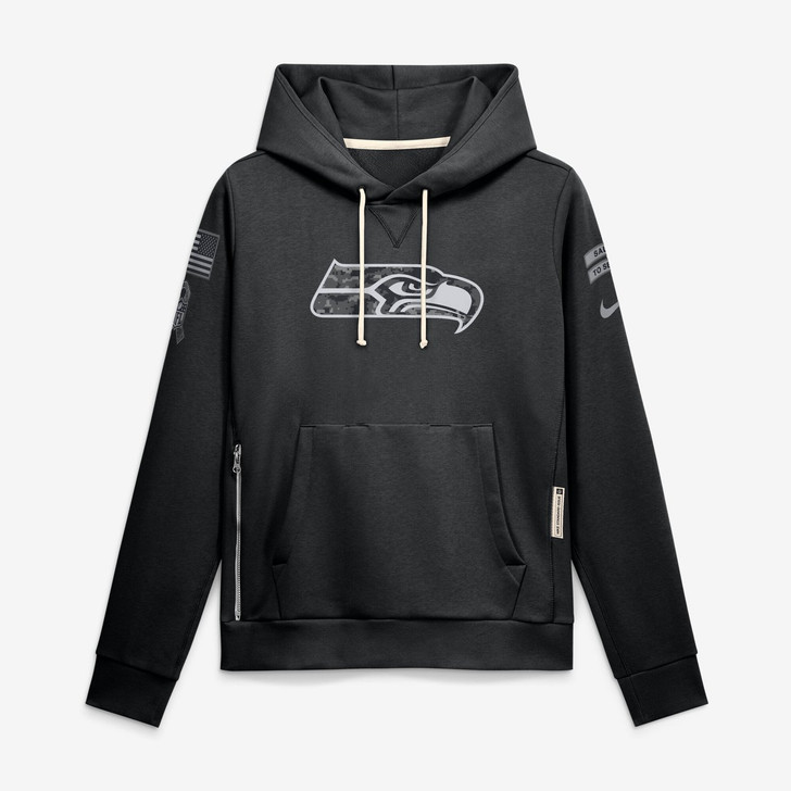 Seattle Seahawks Women's 2026 Salute to Service Sideline Dri-FIT Pullover Hoodie - Black