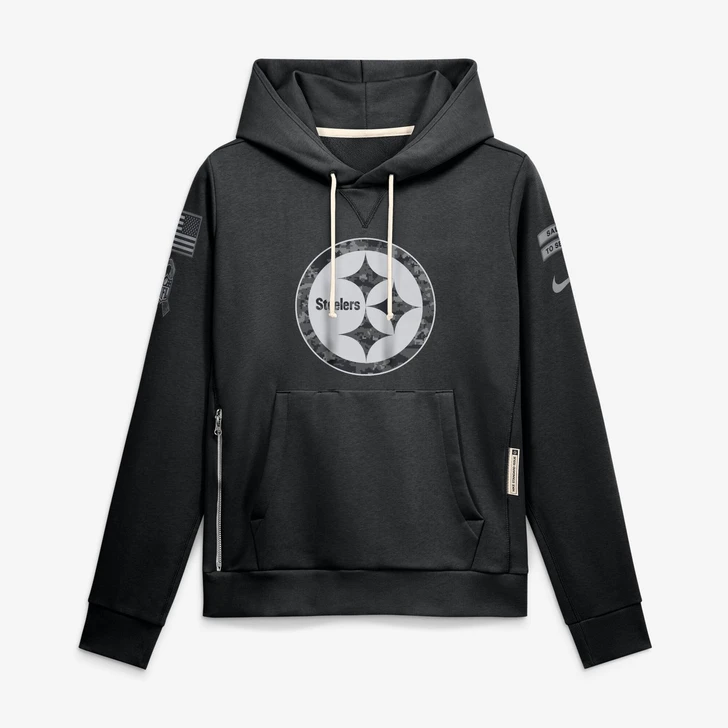 Pittsburgh Steelers Women's 2026 Salute to Service Sideline Dri-FIT Pullover Hoodie - Black
