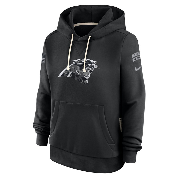 Carolina Panthers Women's 2026 Salute to Service Sideline Dri-FIT Pullover Hoodie - Black
