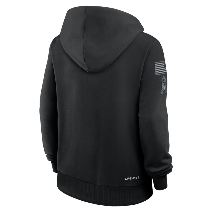 Carolina Panthers Women's 2026 Salute to Service Sideline Dri-FIT Pullover Hoodie - Black