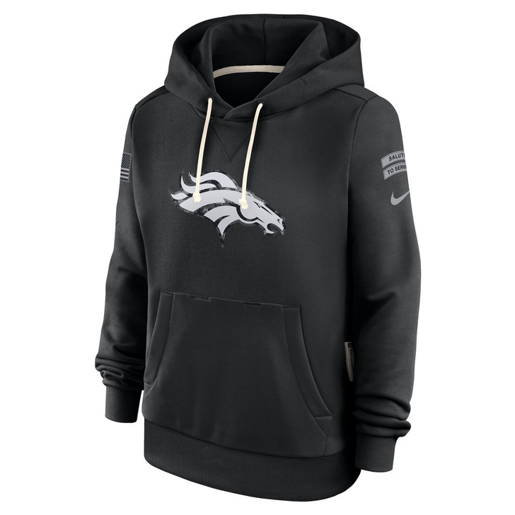 Denver Broncos Women's 2026 Salute to Service Sideline Dri-FIT Pullover Hoodie - Black