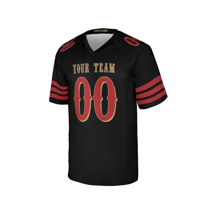 Personalized Men's San Francisco 49ers Football Jersey Black Rivalries Style - Custom Team, Name & Number