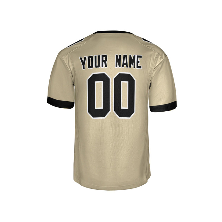 Personalized Men's New Orleans Saints Football Jersey Light Gold Alternate Style - Custom Team, Name & Number